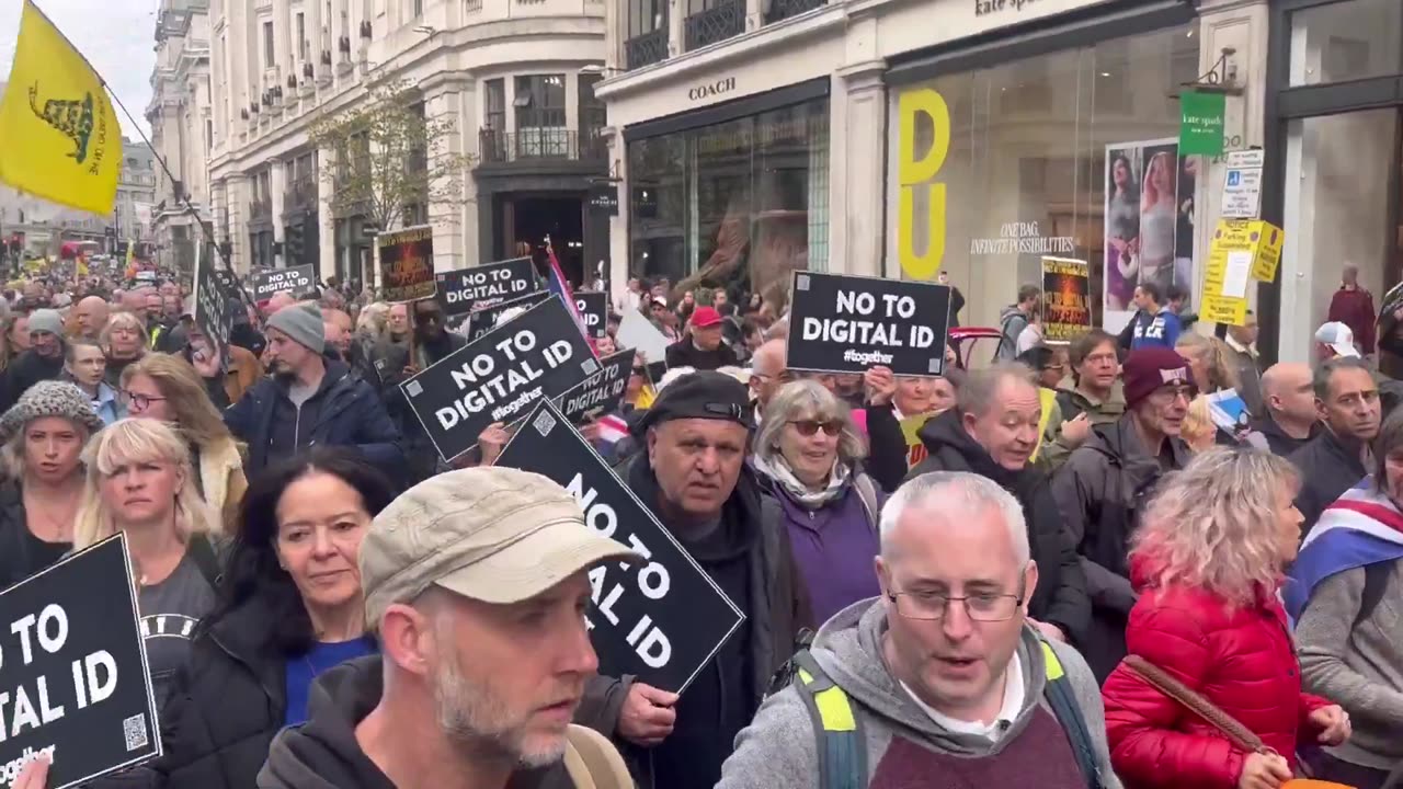 Massive crowds flood Londons streets to declare they WILL NOT comply with the “digital ID