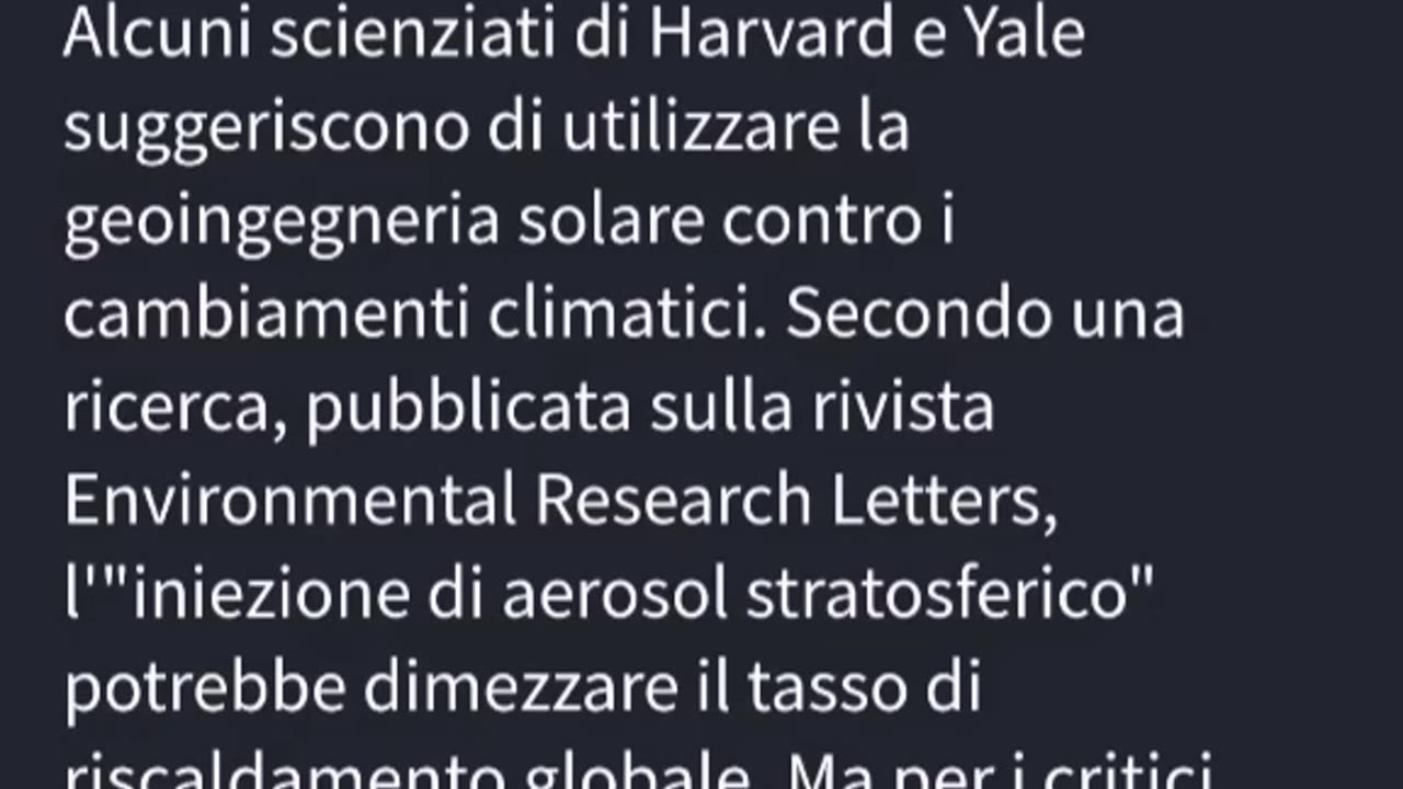 LA STAMPA: <<Pronto un test per "oscurare" il Sole, l'idea contro il riscaldamento globale>> del 28/11/2018