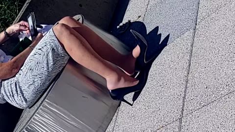 REPOST - Mature Freckled Redhead outside dangling on a hot day