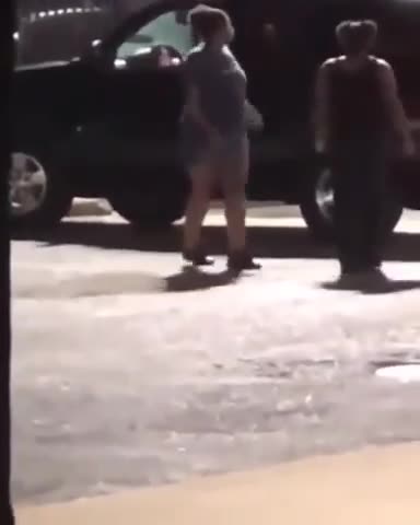 Pregnant female gets taken out by SUV right after beating up the driver w⧸ accomplice