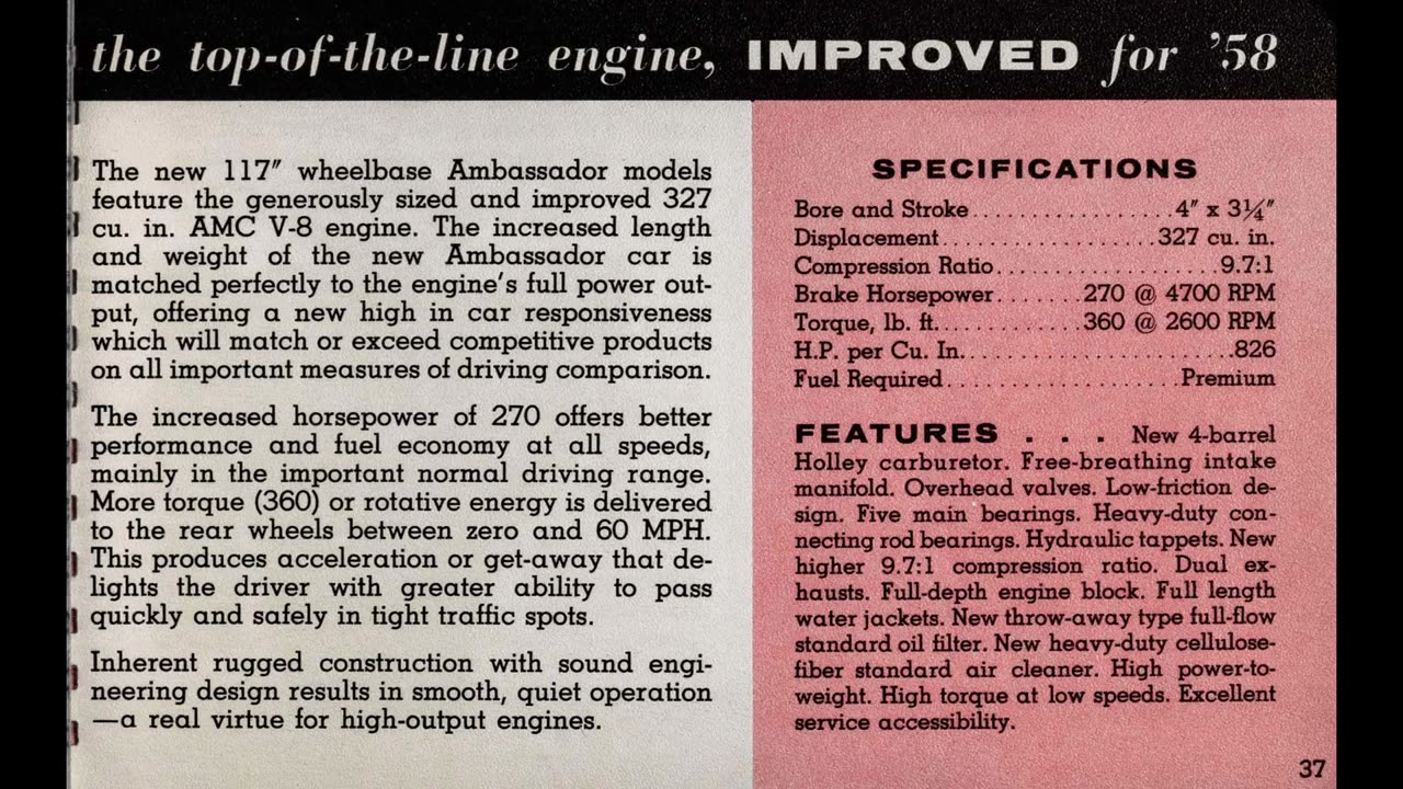 1958 Rambler Data Book No Sound, Historical Reference