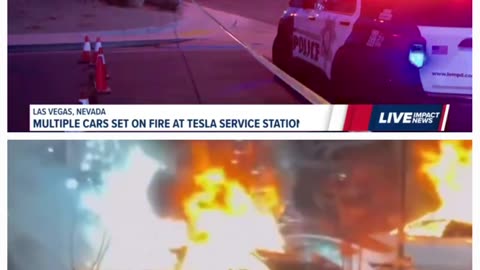 💥VEGAS FIRES💥 - TESLA SERVICE CENTRE - VEHICLES ERUPT IN FLAMES! - Reloaded from The GENERAL