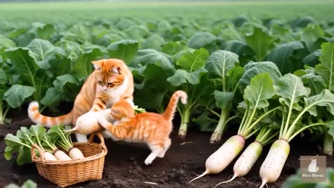 Mama Cat Trims Fur on the Farm and Makes Tiger Hat For Kittens At Home🐾🎩🐯_25