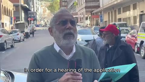 Palestine Solidarity Campaign supporters outside of the Western Cape High Court yesterday