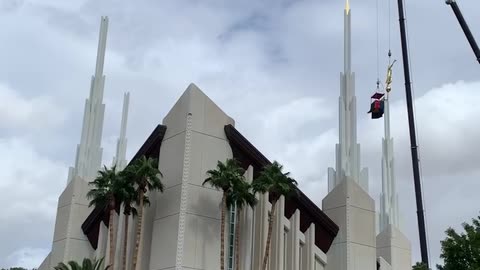 Temple statue replaced