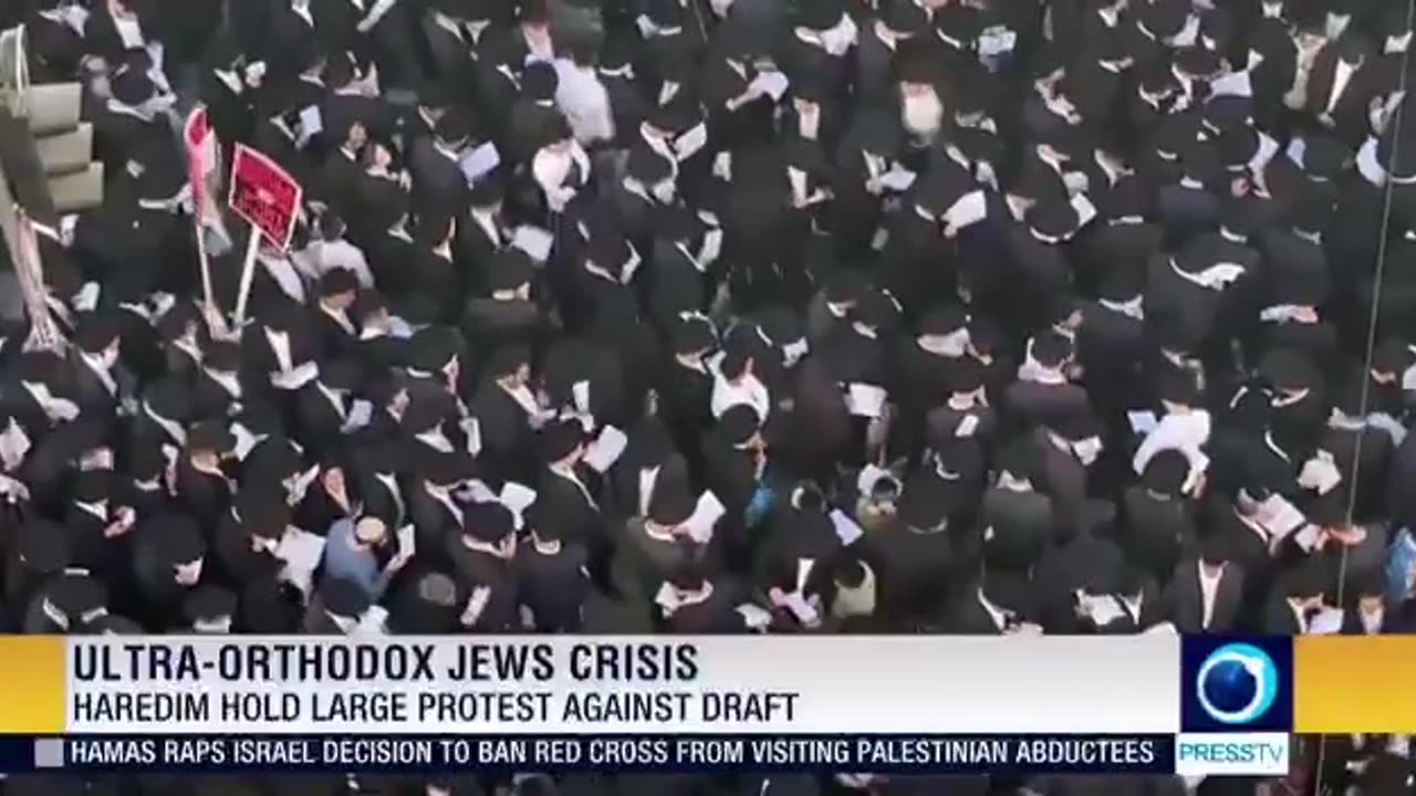 Thousands of ultra-Orthodox Jews protested in occupied al-Quds against the military draft