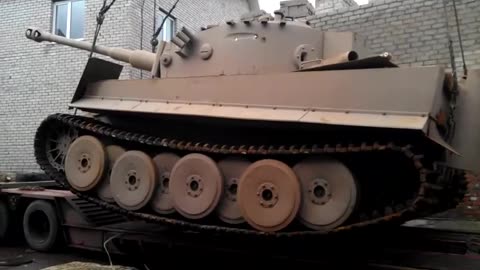 Tiger 1 Tank replica in transport