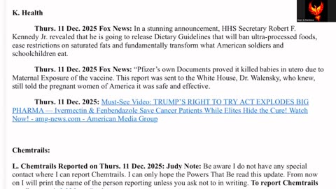 Health and Chemtrails 12-14-2025