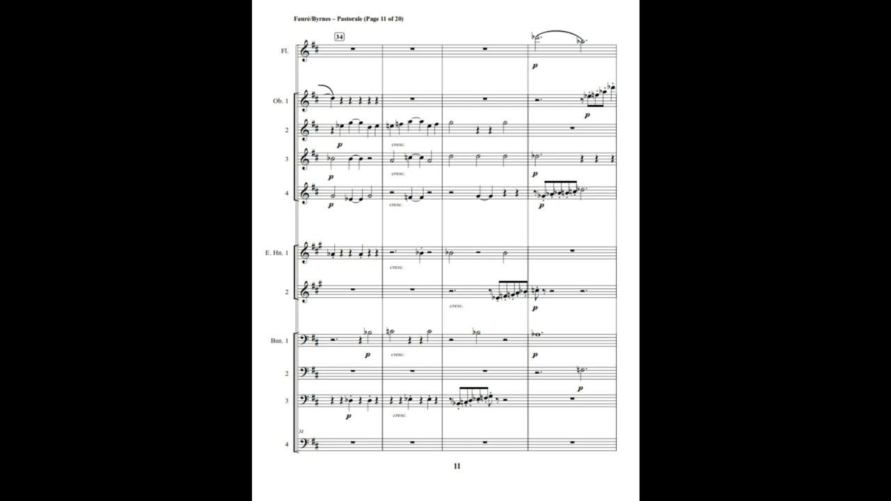 Gabriel Fauré – Pastorale, Op. 112, No. 4 (Double Reed Choir+ Flute)
