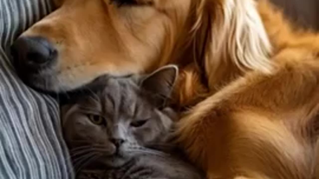 This Golden Retriever and Cat Just Became Best Friends FOREVER!