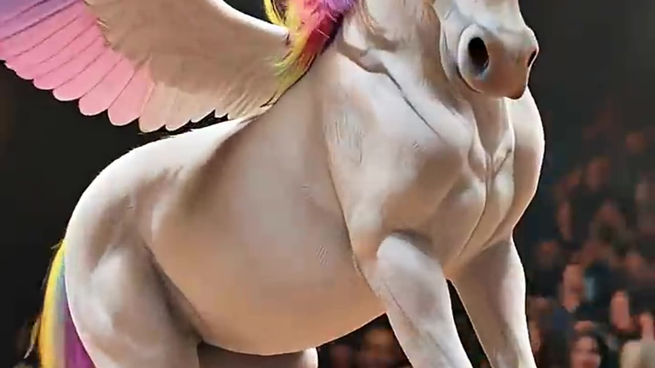 The unicorn was captured and brought to the circus #catvideos #catshorts #funny #aicat #cat #cute