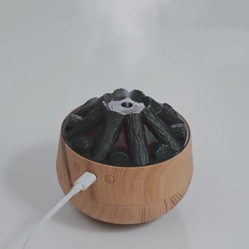 Portable USB Aromatherapy Diffuser with Color Flame Night Light