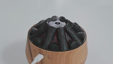 Portable USB Aromatherapy Diffuser with Color Flame Night Light