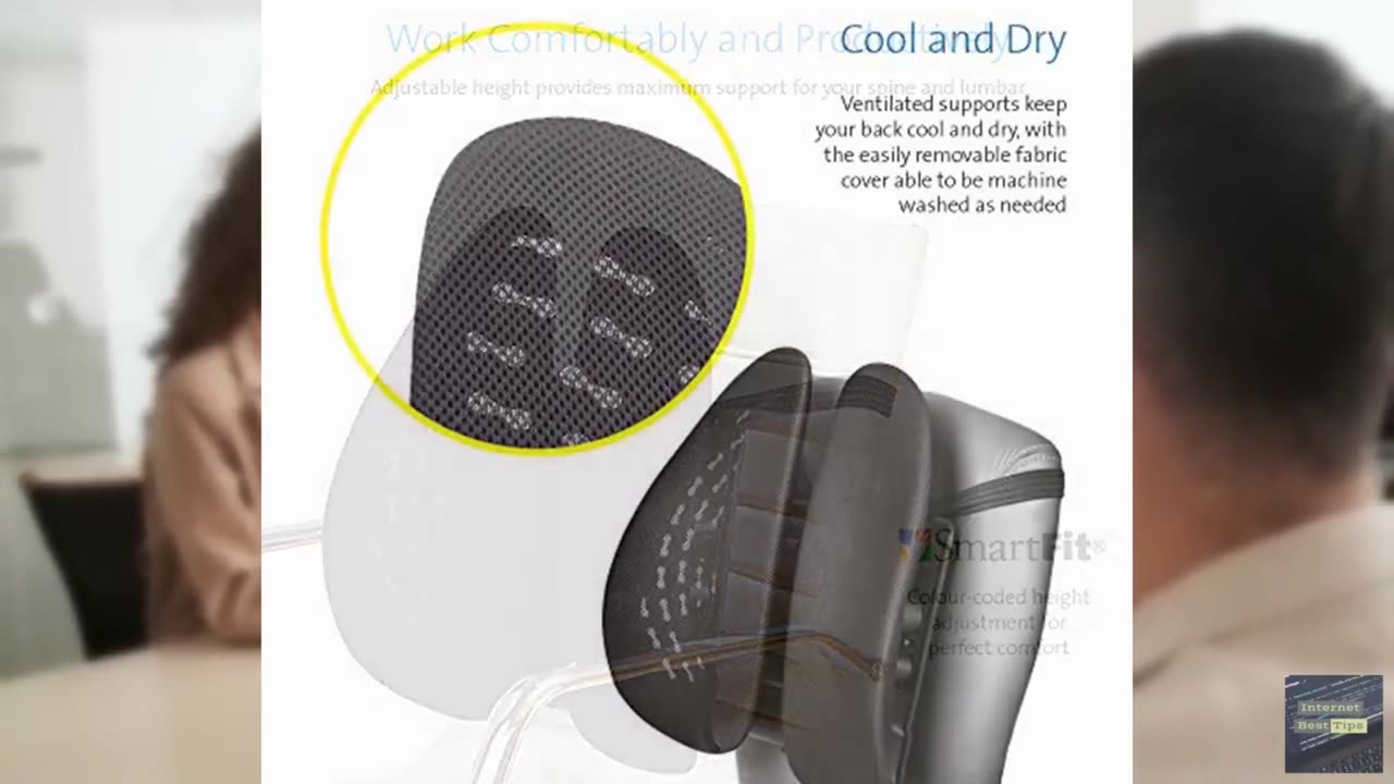 Kensington SmartFit Conform Back Rest - Ergonomic & Height Adjustable Lumbar Sup