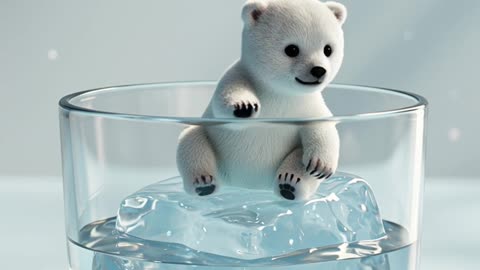 A Quiet Escape – A Little Polar Bear's Gentle Moment