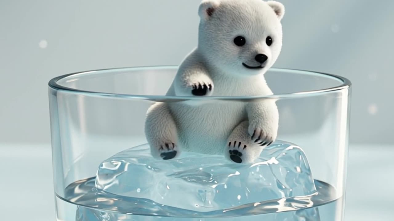 A Quiet Escape – A Little Polar Bear's Gentle Moment