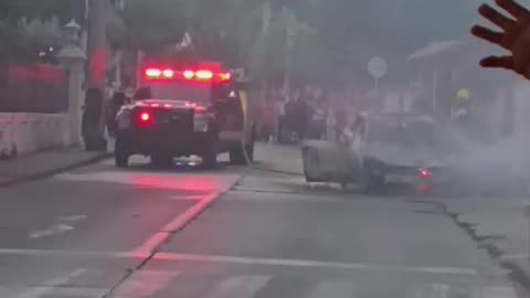 Bomberos en incendio en Manga