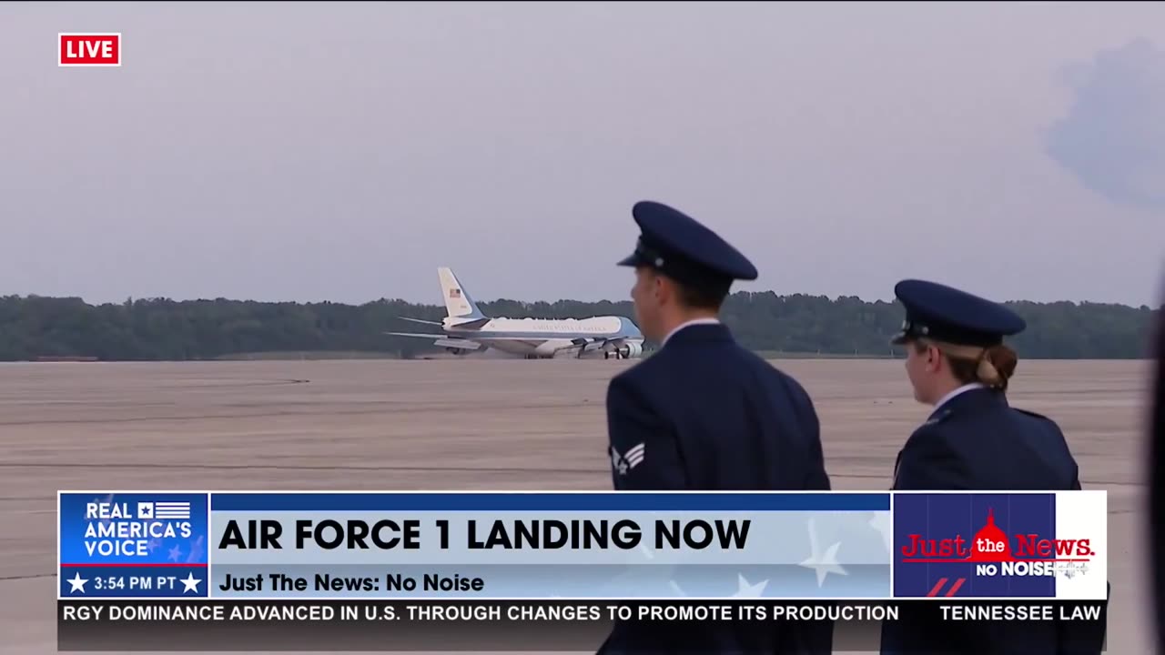 AIR FORCE 1 LANDS AT JOINT BASE ANDREWS