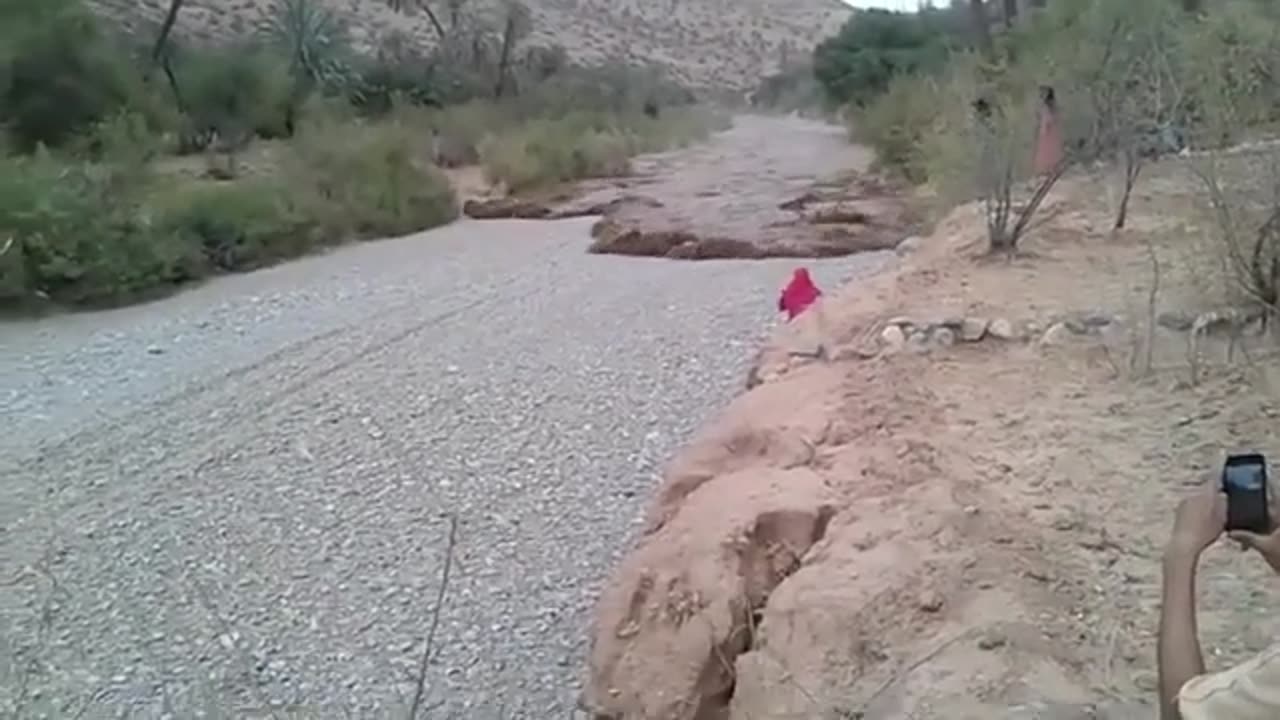 Flood Coming in Dry River