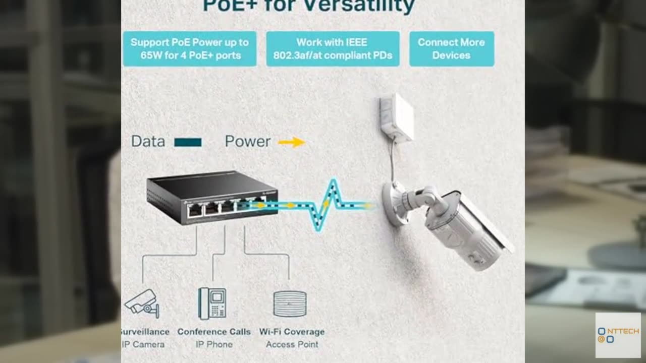 TP-Link TL-SG1005P, 5 Port Gigabit PoE Switch, 4 PoE+ Ports @65W, Desktop, Plug
