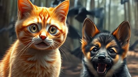 Cat Rescuing the Lost Puppy #animalrescue #ai #animation #cat #catadventure #catrescue #cuteanimals