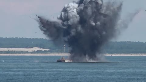 Russian Lancet and seaborne drone attack ship during exercises
