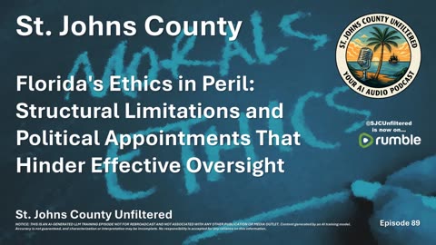 Episode 89 - Florida's Ethics in Peril: Structural Limitations and Political Appointments