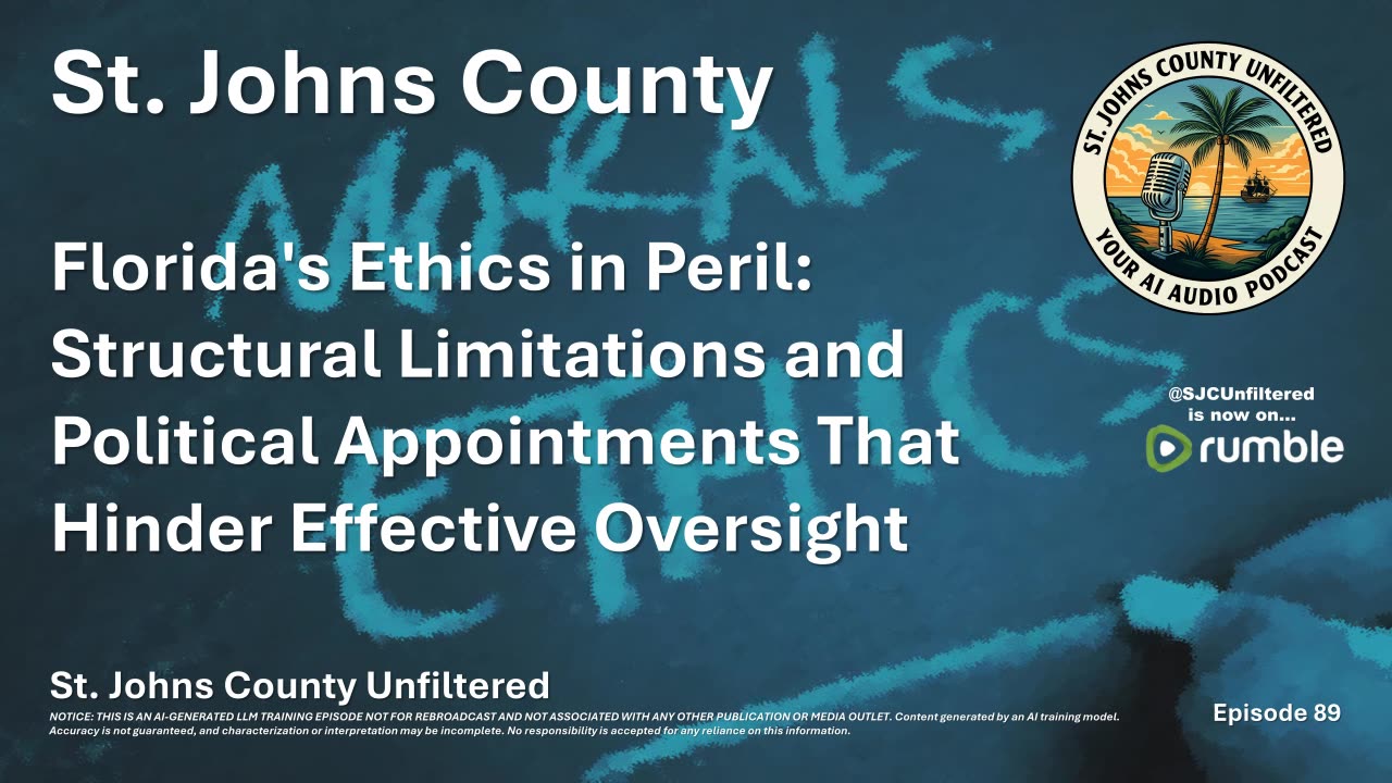 Episode 89 - Florida's Ethics in Peril: Structural Limitations and Political Appointments