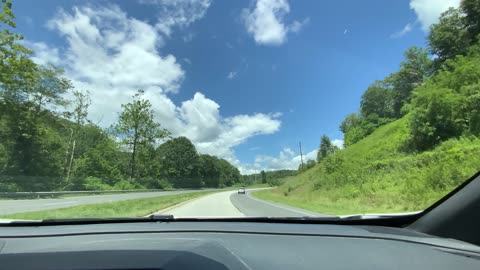 3 of 5 NW NC Dashcam Sunday 7/27/25 1:30 PM 82° F From 80S to 19E to Burnsville NC