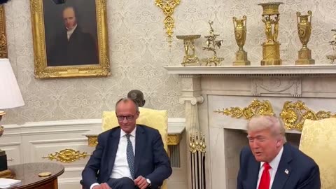 The Chancellor of Germany presents President Trump his grandfather’s birth certificate!