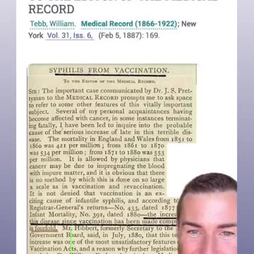 Vaccination is the cause of cancer, stated on Fenruary 2, 1909 AD...