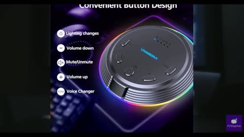LIANGSTAR Gaming USB Microphone with 5 Voice Changes, Mute Button, Desktop Podca