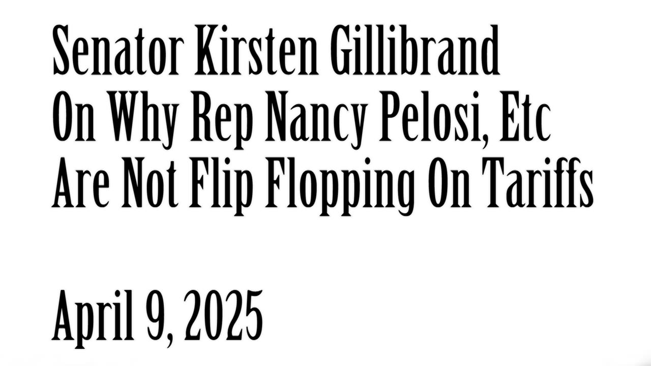 Wlea News, April 9, 2025, Senator Kirsten Gillibrand, Tariffs