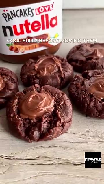 Nutella cookies 3 ingredients! 🍫 VERY EASY recipe (quick tutorial) #cookies #nutella #easyrecipe