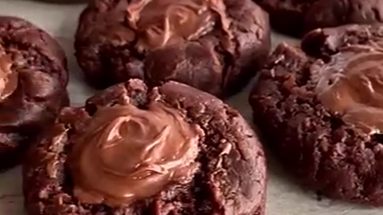 Nutella cookies 3 ingredients! 🍫 VERY EASY recipe (quick tutorial) #cookies #nutella #easyrecipe