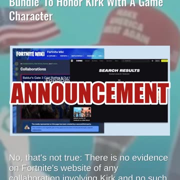 Fact Check: Fortnite Did NOT Collaborate On 'Charlie Kirk Bundle' To Honor Kirk With Game Character