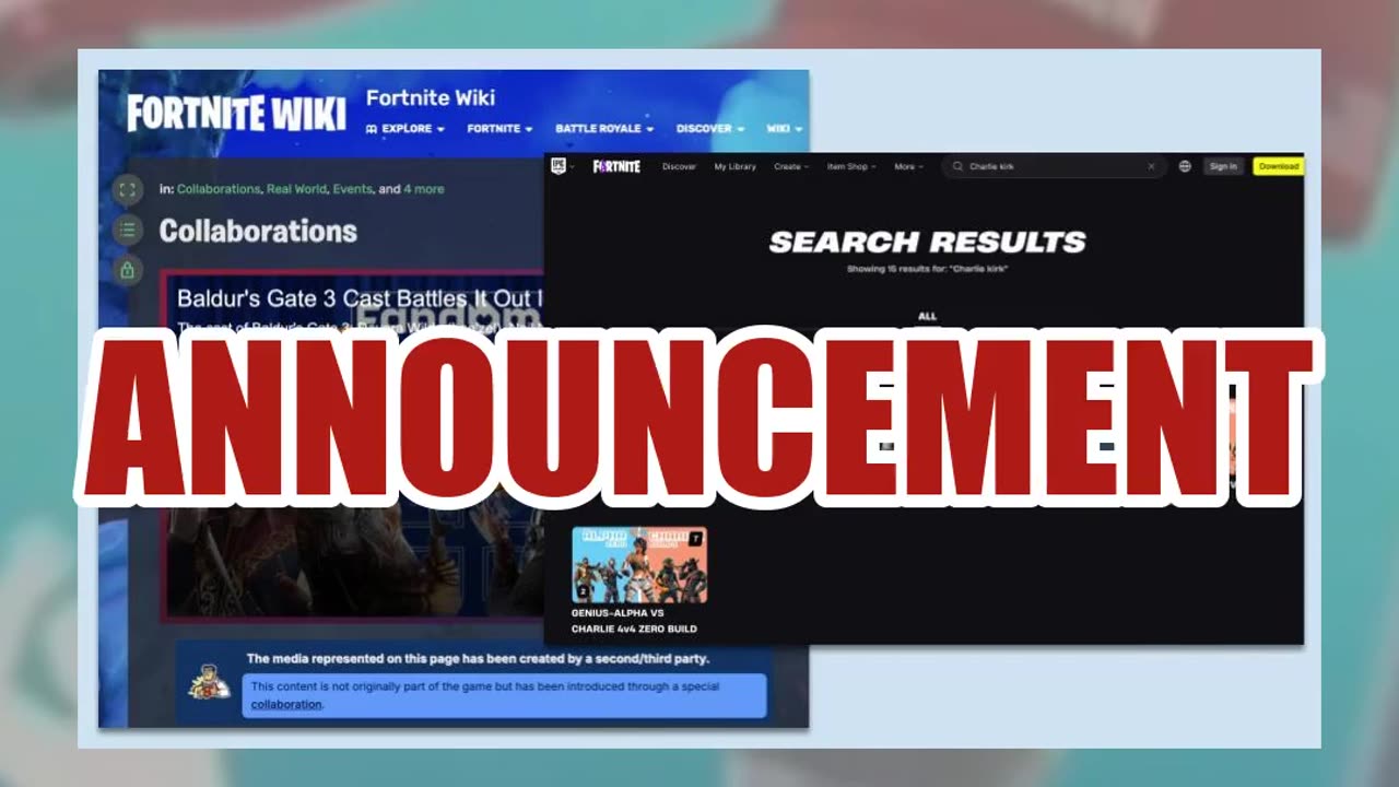 Fact Check: Fortnite Did NOT Collaborate On 'Charlie Kirk Bundle' To Honor Kirk With Game Character