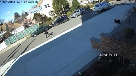 Hooded Black Shoves Old Lady Down Church Stairs