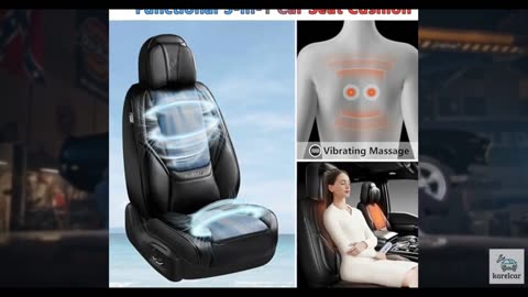 CAR PASS Ventilation Cooling Seat Cover,Luxury Nappa Leather 5 Seat Cover with V
