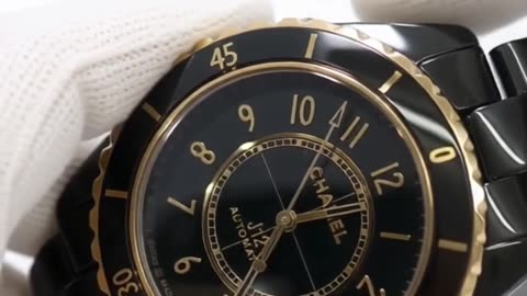 CHANEL Automatic YG Black Dial Watch