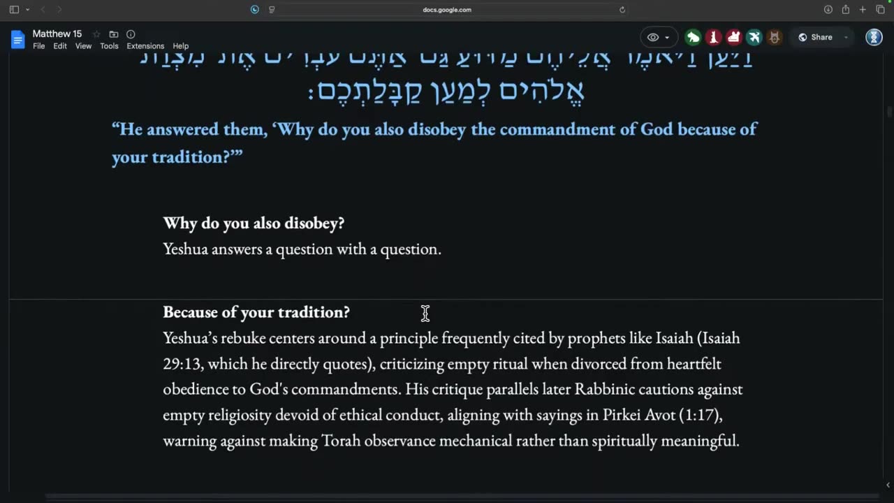 Ben Burton: "Ladder of Jacob" / What goes into the Mouth - Matthew 15 (Episode 16)