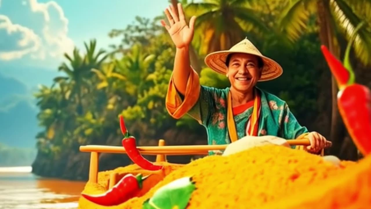 Boat made of Coconut Sambal