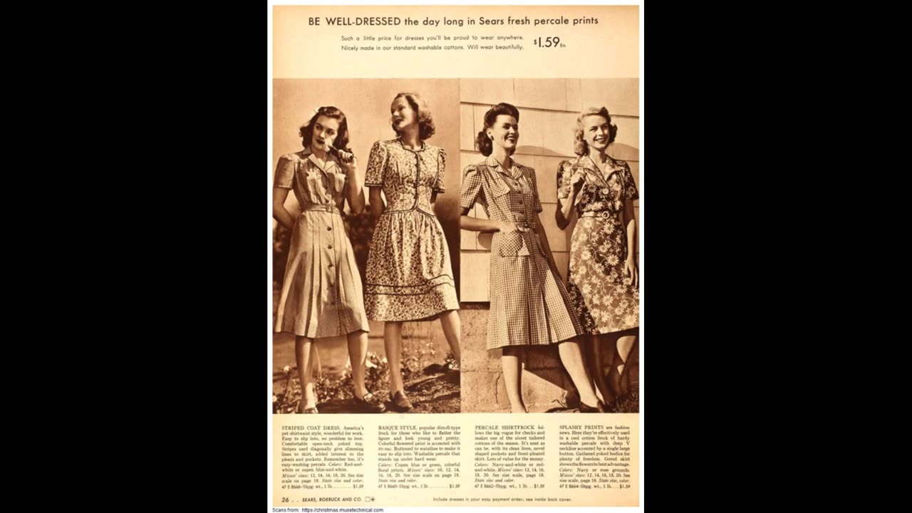 1943 Sears Spring Summer Catalog No Sound, Historical Reference