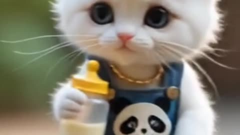 Cute cat 😺🍼😍 Dudi dudi dum dum