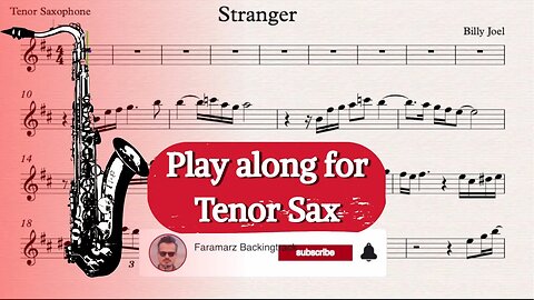 Stranger - Billy Joel | Play along for Tenor Saxophone