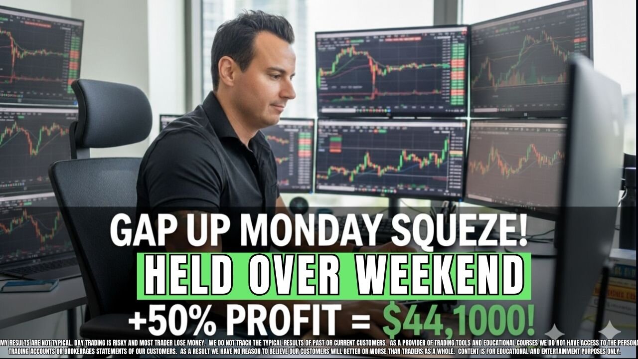 Day Trading Stocks | $44,100 Profit on a 50% Gap Up Monday Squeeze 🚀📈
