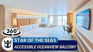 First Look! Accessible Oceanview Balcony Cabin 14658 | Star of the Seas 360°