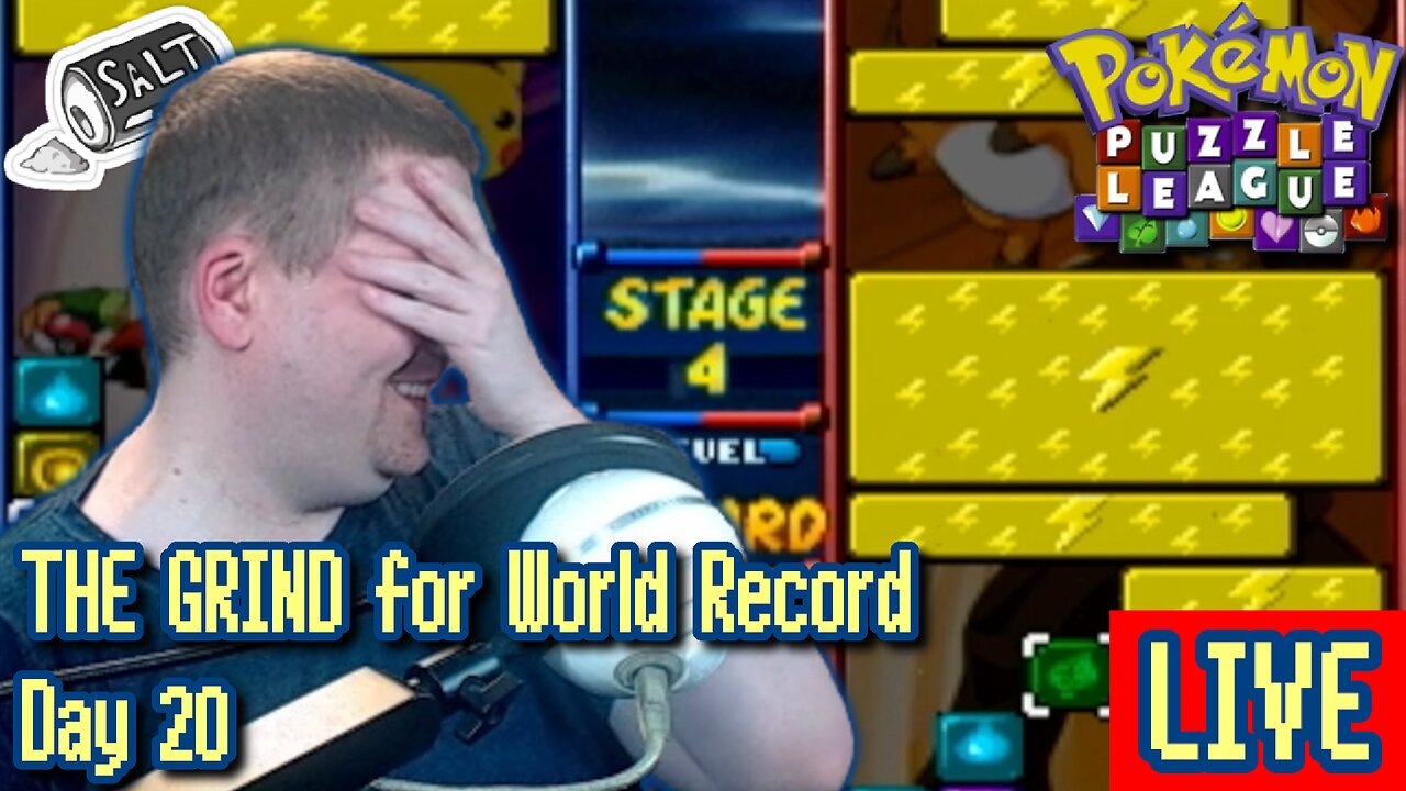Day 20 of THE GRIND For an INFURIATINGLY Salty S-Hard World Record [Pokémon Puzzle League Speedruns]