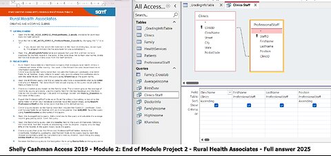 Shelly Cashman Access 2019 | Module 2: End of Module Project 2 | Rural Health Associates (2025)