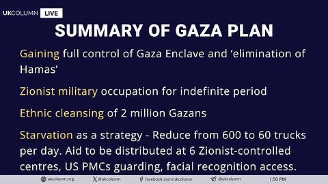Plans for Gaza: Total Eradication and Ethnic Cleansing Under the Guise of ‘Security’ - UK Column